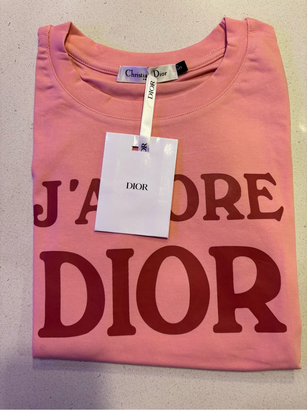 Dior Pink Tank Top with Red Lettering